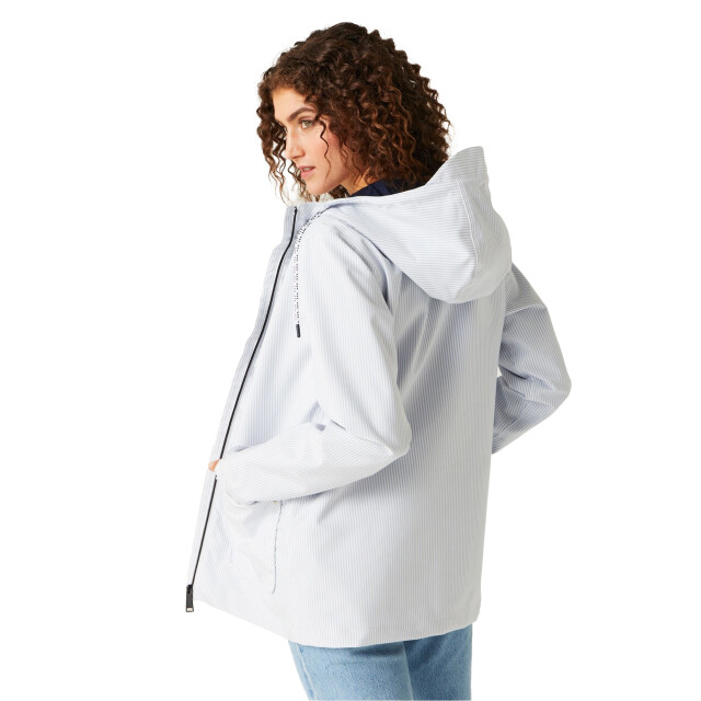Regatta Dames giovanna fletcher bayletta ticking stripe waterdichte jas UTRG10833_hydrangeablue large