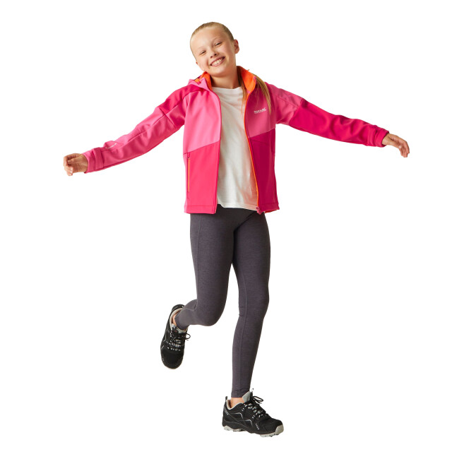 Regatta Soft shell jas kinderen/kinderen vii UTRG10798_flamingopinkpinkpotion large