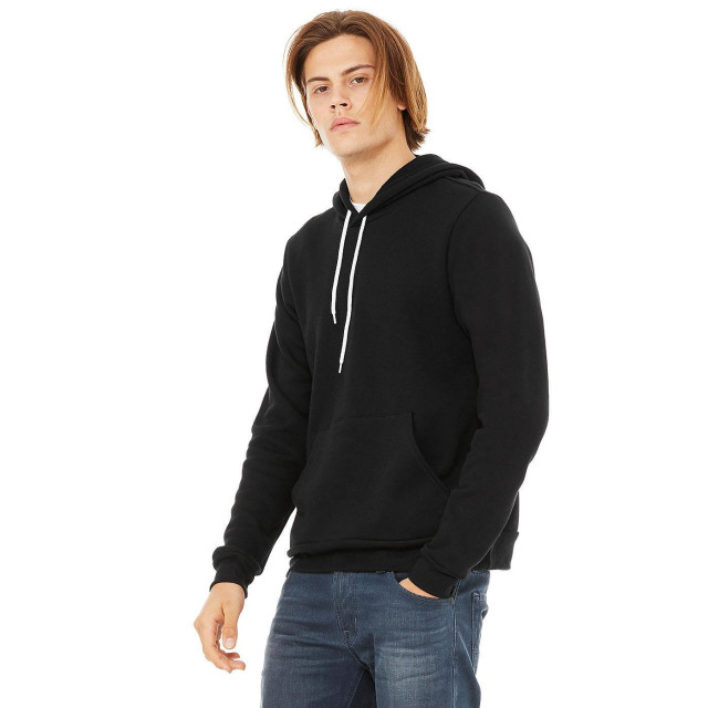 Bella + Canvas Unisex pullover polycotton fleece hooded sweatshirt / hoodie UTFK294_black large