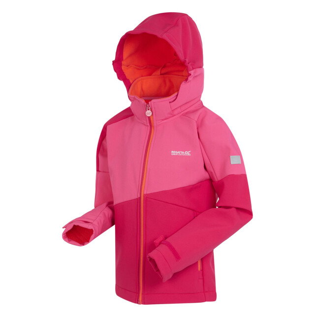 Regatta Soft shell jas kinderen/kinderen vii UTRG10798_flamingopinkpinkpotion large