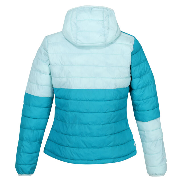 Regatta Dames hillpack ii gewatteerd jack met capuchon UTRG10740_tahoebluebleachedaqua large