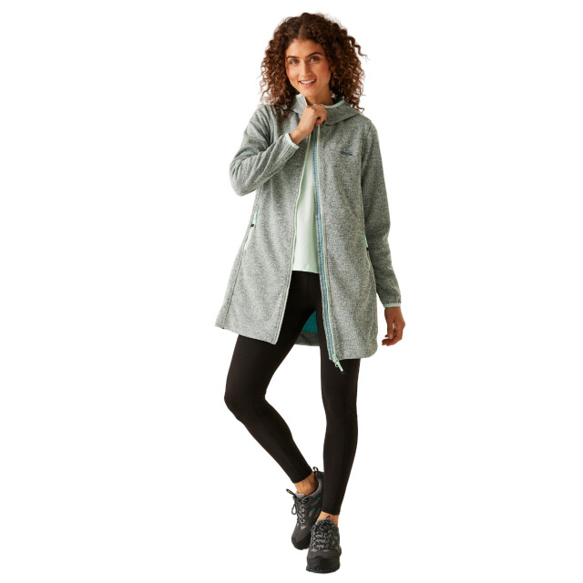 Regatta Dames bloomfield marl longline fleecejack UTRG10764_bleachedaquatahoeblue large