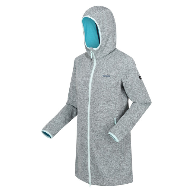 Regatta Dames bloomfield marl longline fleecejack UTRG10764_bleachedaquatahoeblue large