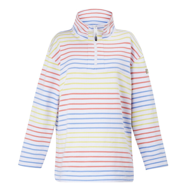 Regatta Dames bayletta sweatshirt met halve plooi UTRG10746_whitemulticoloured large