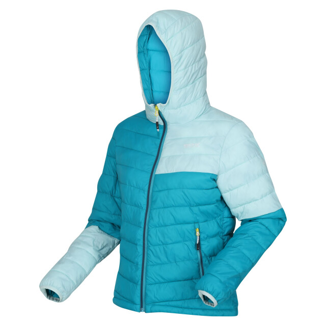 Regatta Dames hillpack ii gewatteerd jack met capuchon UTRG10740_tahoebluebleachedaqua large