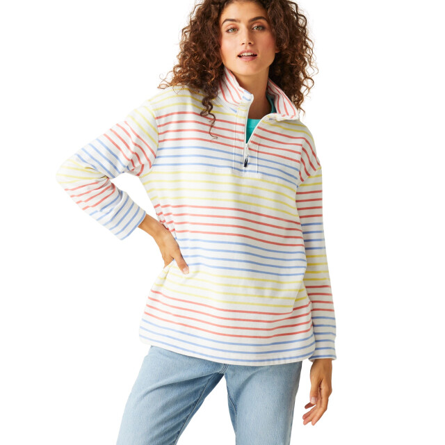 Regatta Dames bayletta sweatshirt met halve plooi UTRG10746_whitemulticoloured large