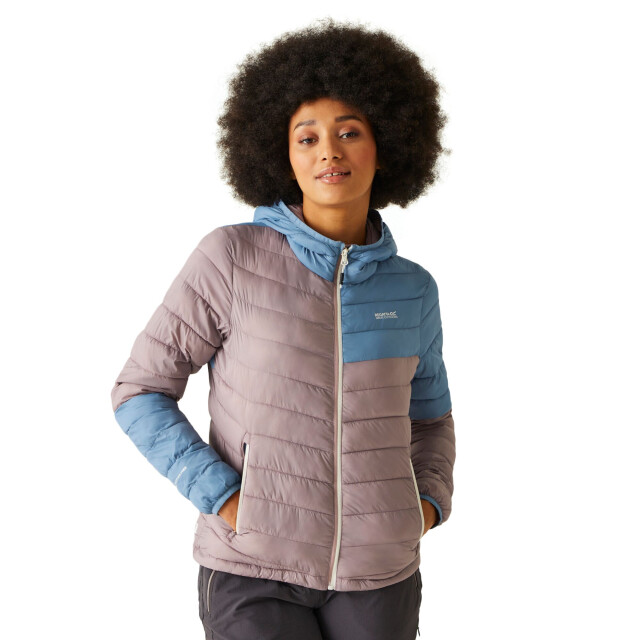 Regatta Dames hillpack ii gewatteerd jack met capuchon UTRG10740_heathercoronetblue large