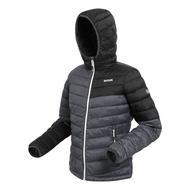 Regatta Dames hillpack ii gewatteerd jack met capuchon UTRG10740_sealgreyblack large