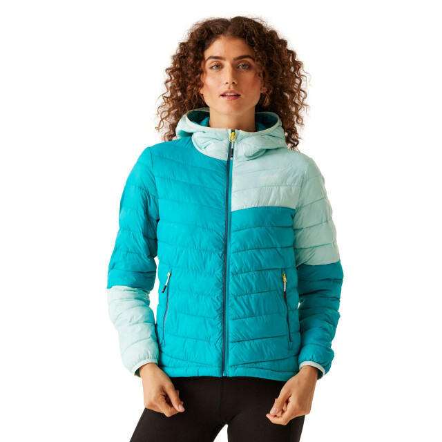 Regatta Dames hillpack ii gewatteerd jack met capuchon UTRG10740_tahoebluebleachedaqua large