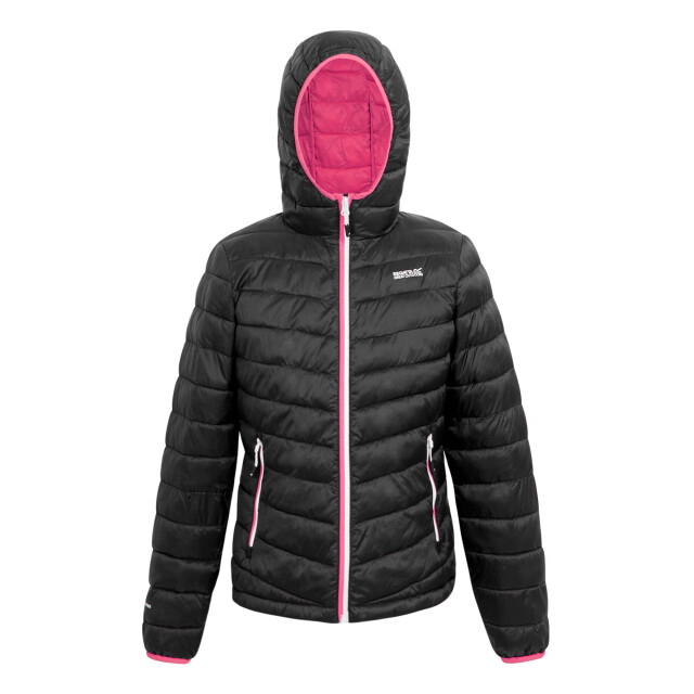 Regatta Dames hillpack ii gewatteerd jack met capuchon UTRG10740_blackpinkpotion large