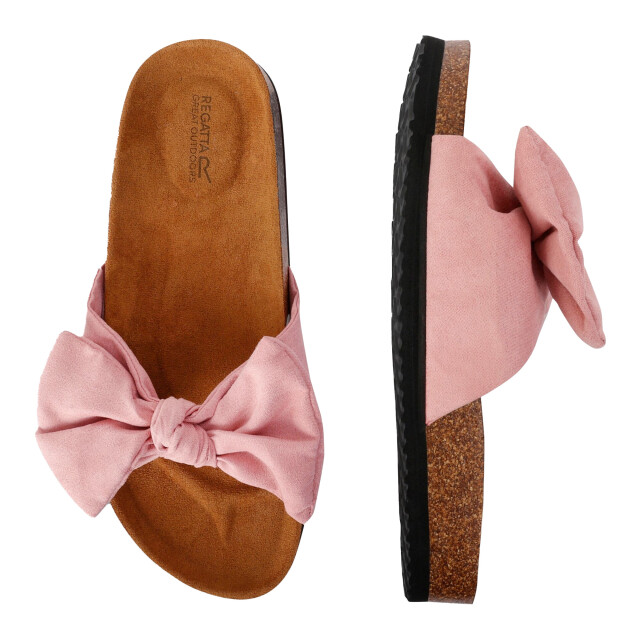 Regatta Dames ava plain bow strap sliders UTRG10691_pink large