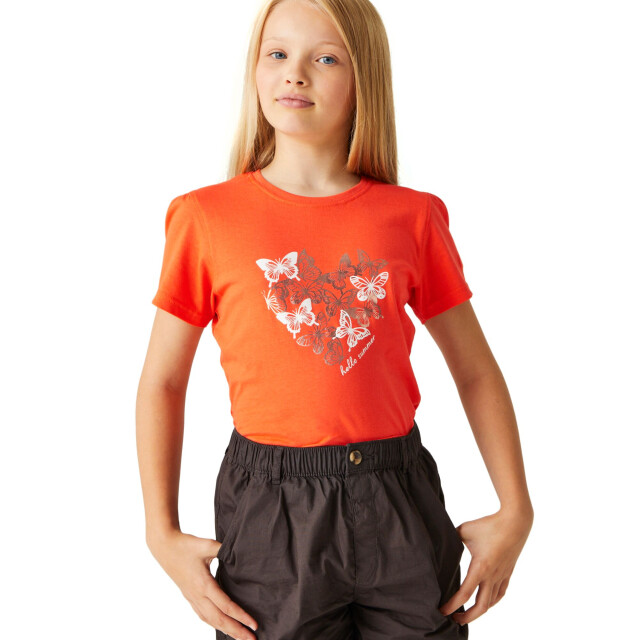 Regatta Kinderen/kinderen bosley vii vlinders t-shirt UTRG10699_satsuma large