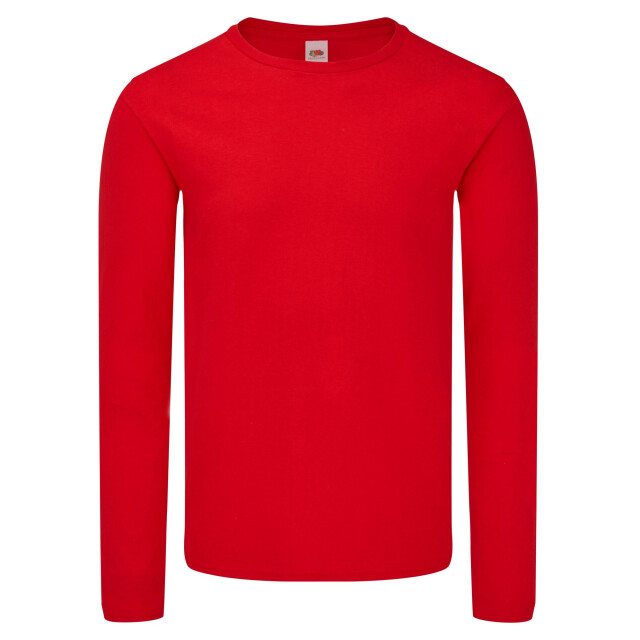 Fruit of the Loom Heren iconic 150 classic t-shirt met lange mouwen UTFK2881_red large