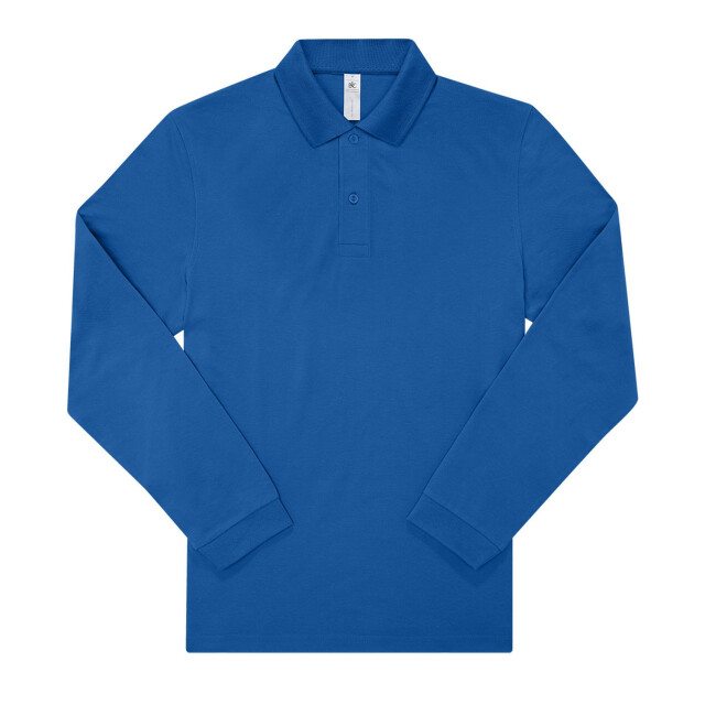 B and C Heren my polo 180 poloshirt met lange mouwen UTFK2867_royalblue large