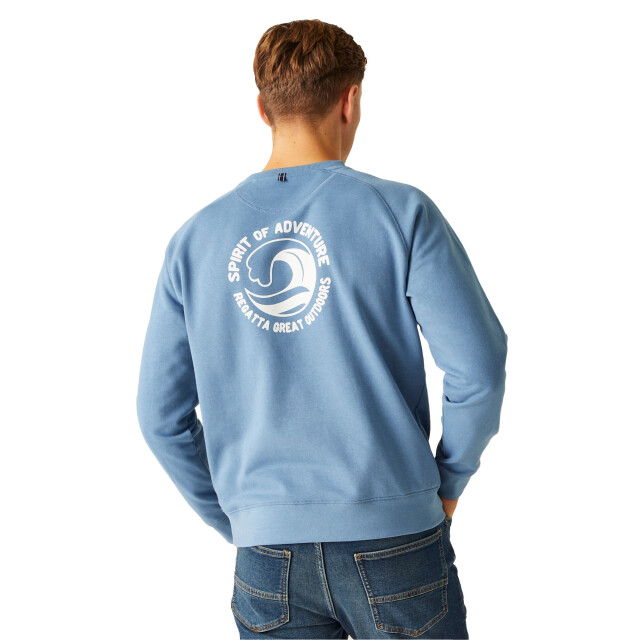 Regatta Heren nithsdale wave sweatshirt met ronde hals UTRG10638_coronetblue large