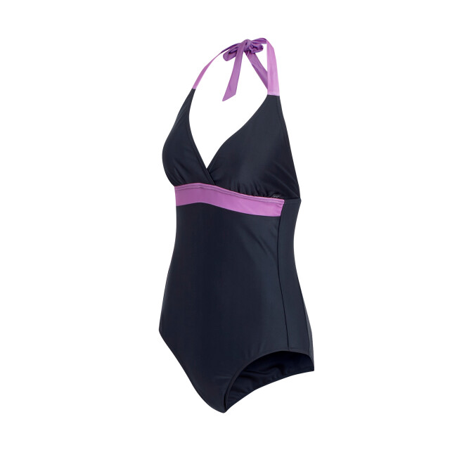 Regatta Dames flavia ii contrast one piece zwempak UTRG10629_navyradiantorchid large
