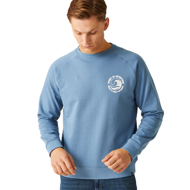 Regatta Heren nithsdale wave sweatshirt met ronde hals UTRG10638_coronetblue large