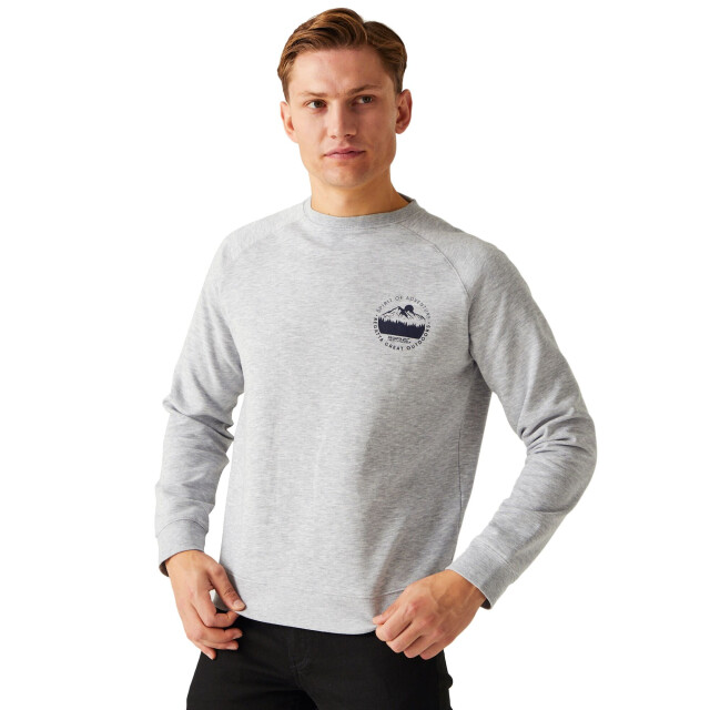 Regatta Heren nithsdale mountain crew neck crop sweatshirt UTRG10596_greymarl large