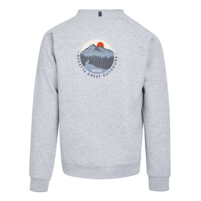 Regatta Heren nithsdale mountain crew neck crop sweatshirt UTRG10596_greymarl large