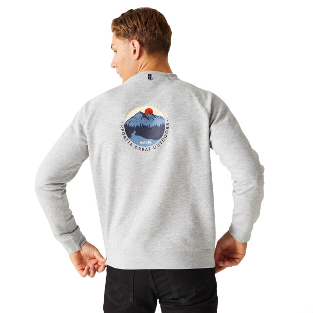 Regatta Heren nithsdale mountain crew neck crop sweatshirt UTRG10596_greymarl large