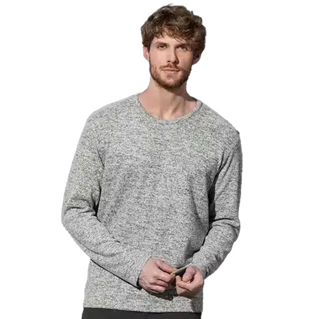 Stedman Stars Gebreid heren sweatshirt met lange mouwen UTFK2843_lightgreymelange large