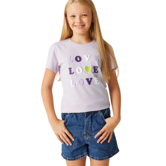 Regatta Kinderen/kinderen bosley vii hart t-shirt UTRG10607_lilacfrost large