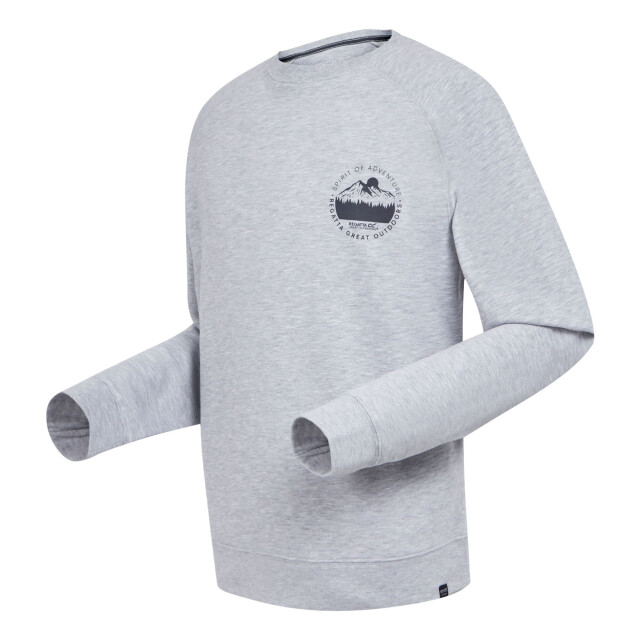 Regatta Heren nithsdale mountain crew neck crop sweatshirt UTRG10596_greymarl large