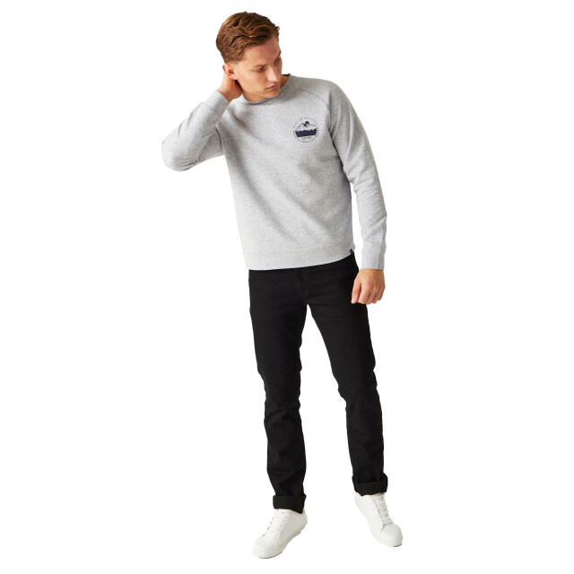 Regatta Heren nithsdale mountain crew neck crop sweatshirt UTRG10596_greymarl large