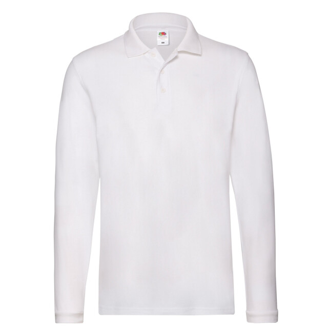 Fruit of the Loom Heren premium effen poloshirt met lange mouwen UTFK2835_white large