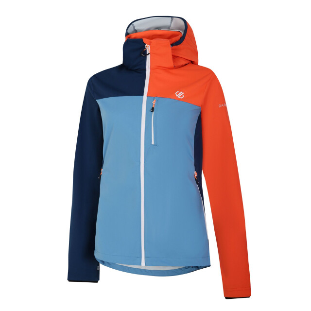 Dare2b Dames lexan colour block soft shell jas UTRG10328_niagarabluesatsuma large