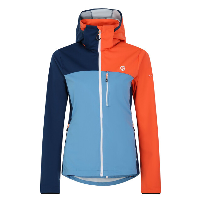 Dare2b Dames lexan colour block soft shell jas UTRG10328_niagarabluesatsuma large