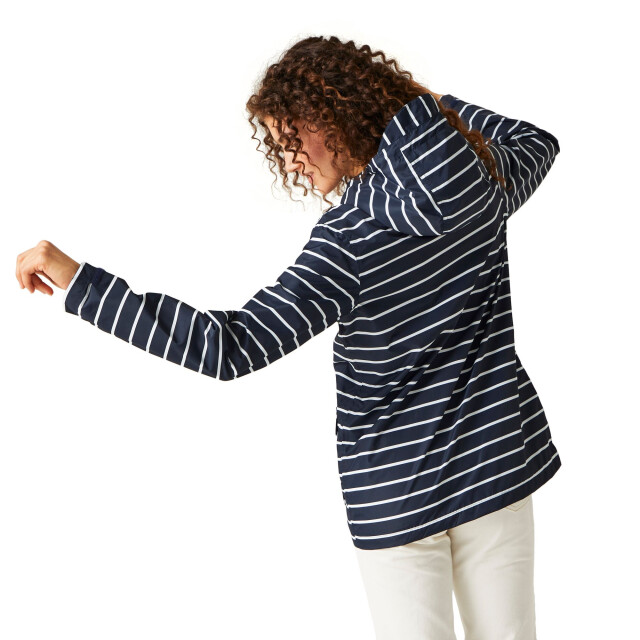 Regatta Dames bayletta waterdichte gestreepte jas UTRG10307_navywhite large