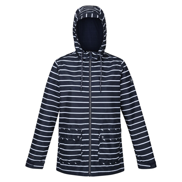 Regatta Dames bayletta waterdichte gestreepte jas UTRG10307_navywhite large