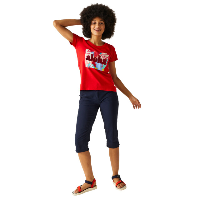 Regatta Dames filandra viii tropical leaves t-shirt UTRG10199_highriskred large