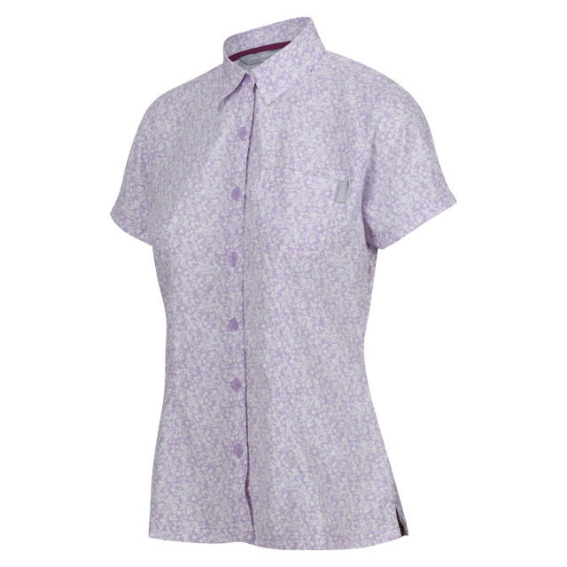 Regatta Dames mindano viii overhemd met ditsy print en korte mouwen UTRG10110_lilacfrost large