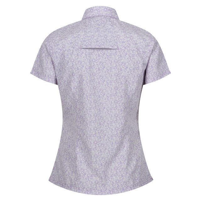 Regatta Dames mindano viii overhemd met ditsy print en korte mouwen UTRG10110_lilacfrost large