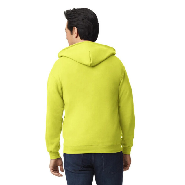 Gildan Unisex adult heavy blend full zip hoodie UTFK2795_safetygreen large