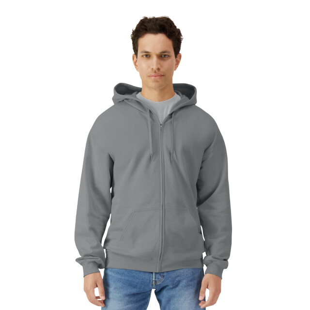 Gildan Heren softstyle midweight full zip hoodie UTFK2801_sportsgrey large