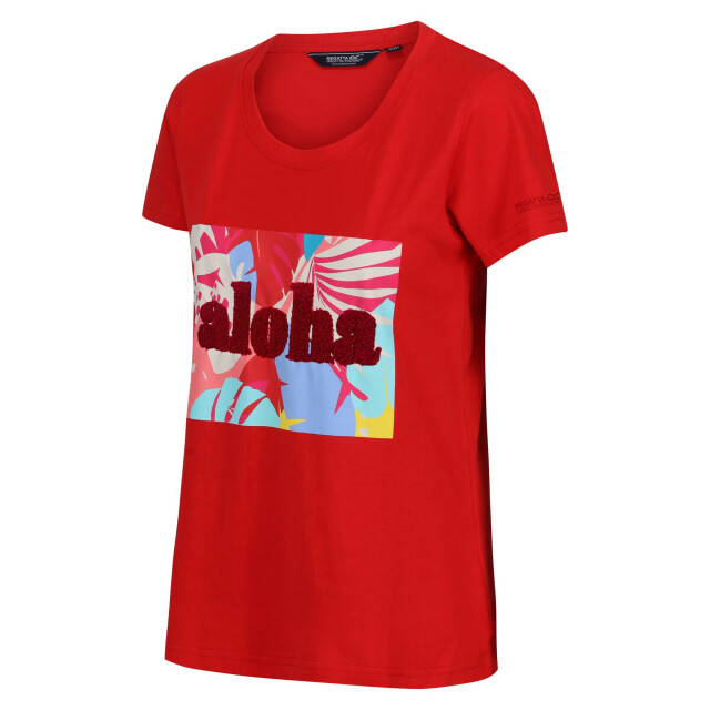 Regatta Dames filandra viii tropical leaves t-shirt UTRG10199_highriskred large