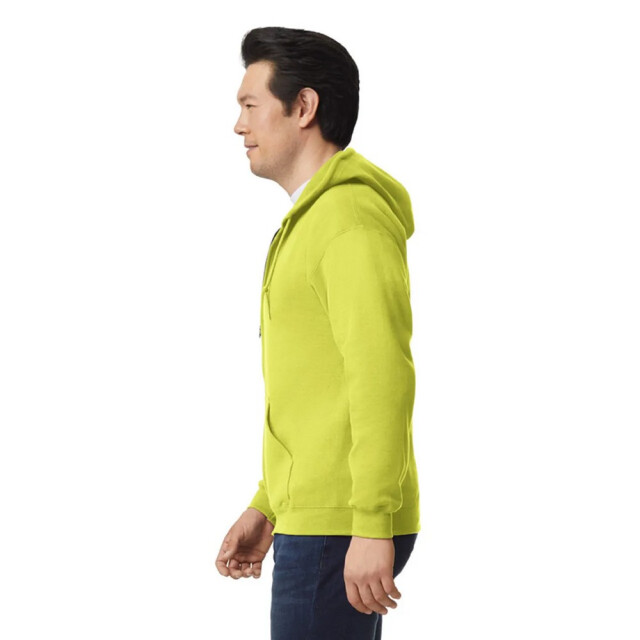 Gildan Unisex adult heavy blend full zip hoodie UTFK2795_safetygreen large