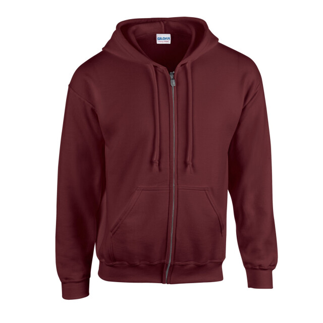 Gildan Unisex adult heavy blend full zip hoodie UTFK2795_maroon large