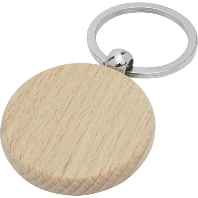 Bullet Giovanni ronde beukenhouten sleutelhanger UTPF3559_natural large