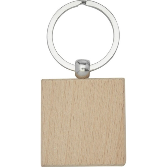 Bullet Gioia vierkante beukenhouten sleutelhanger UTPF3560_natural large