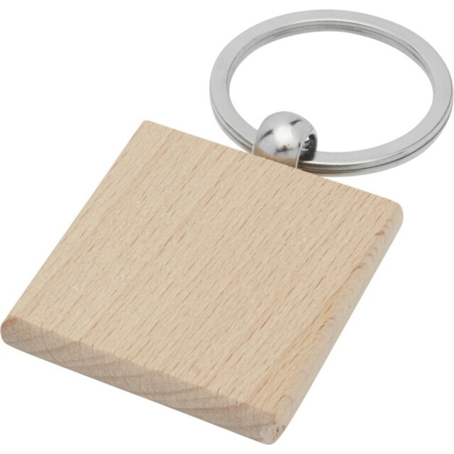 Bullet Gioia vierkante beukenhouten sleutelhanger UTPF3560_natural large
