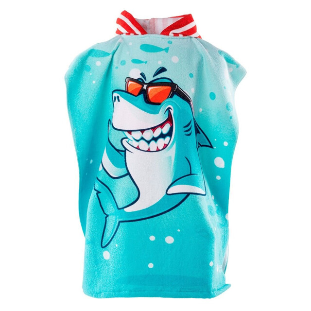 Aquawave Poncho met haai voor kinderen UTIG2382_bluewhitered large