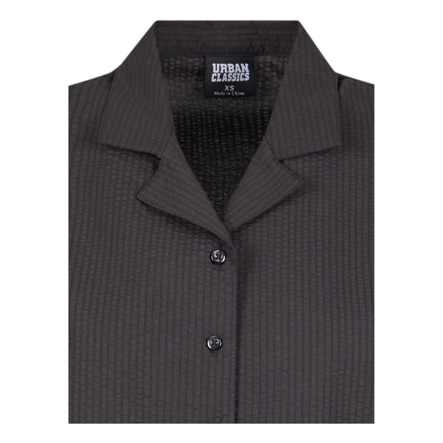 Urban Classics Dames seersucker overhemd UTTN999_black large
