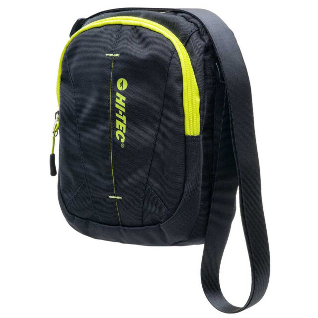 Hi-Tec Volwassen unisex saquet logo crossbody tas UTIG1060_blacklimepunch large
