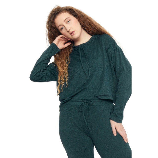 Girlfriend Collective Dames reset hoodie met lange mouwen UTGC164_moss large