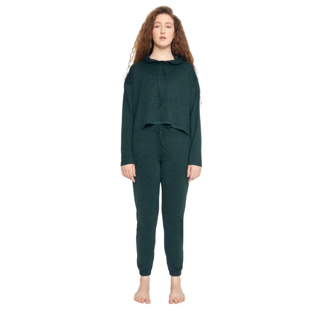 Girlfriend Collective Dames reset hoodie met lange mouwen UTGC164_moss large