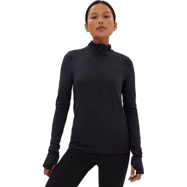 Girlfriend Collective Dames reset mock neck extra lang fleecejack UTGC159_black large